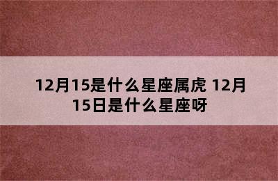 12月15是什么星座属虎 12月15日是什么星座呀